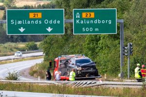 To biler i uheld på Holbækmotorvejen