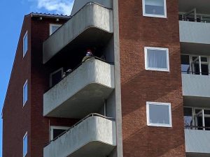 Brand i lejlighed på 8. sal