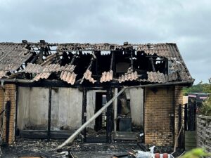 Kraftig brand i rækkehus