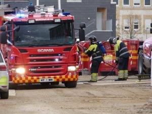Brandvæsnet rykkede ud til nybyggeri
