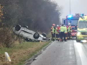 Flere biler kørte galt på Vestmotorvejen