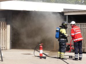 Brand i traktor